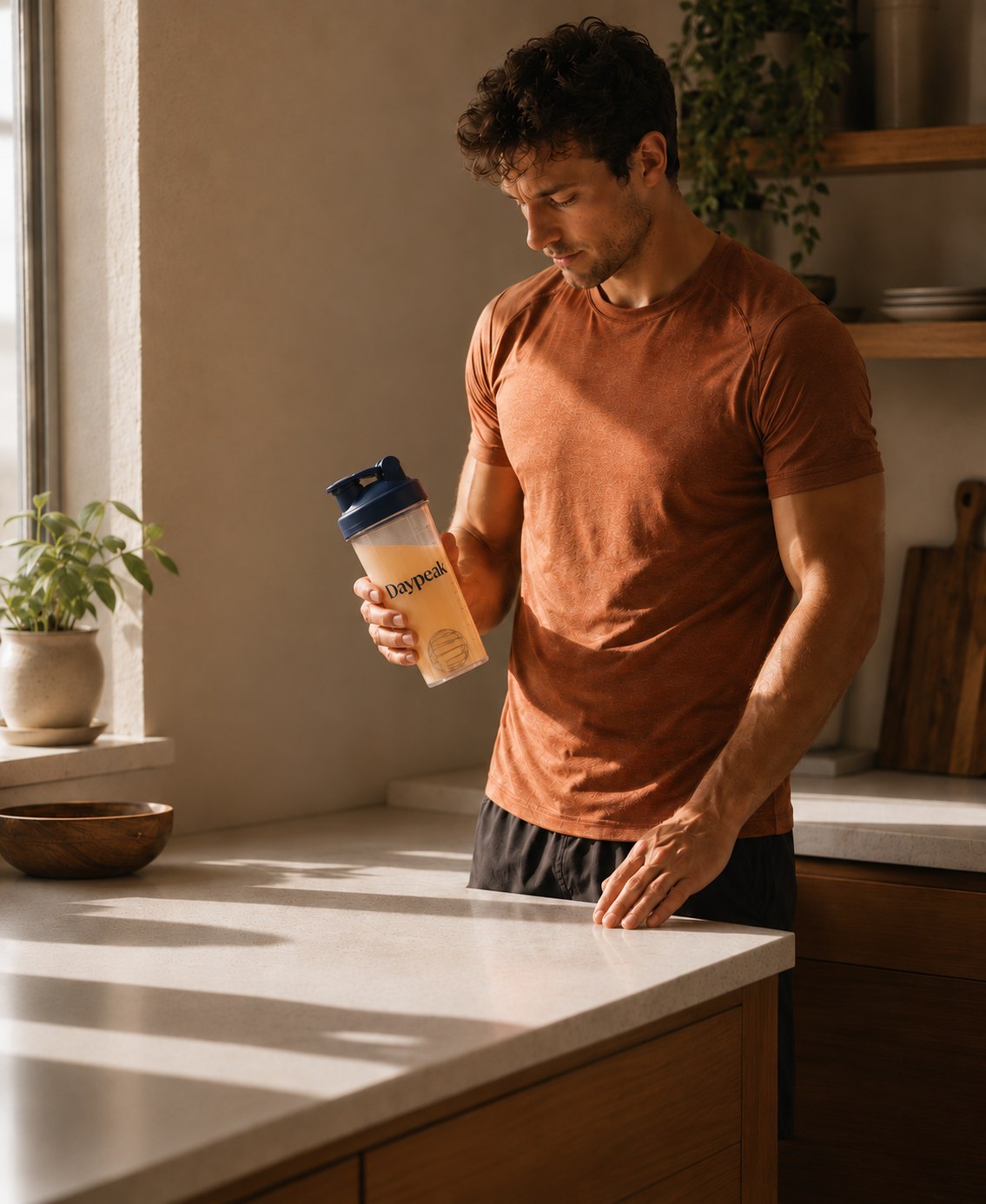 Morning kitchen prep with a Daypeak shaker