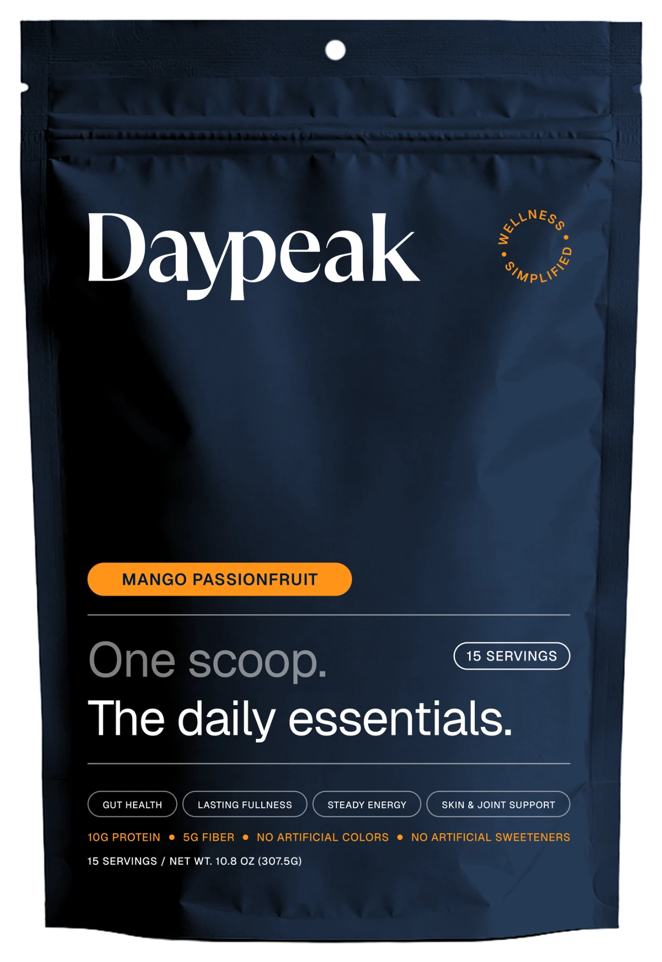 Daypeak Mango Passionfruit pouch, front